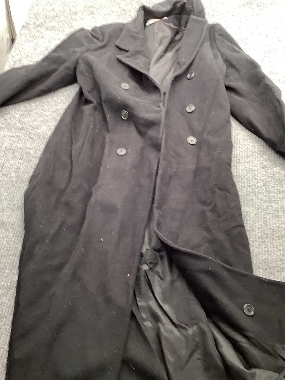 Jones New York Black Double-Breasted Trench Coat